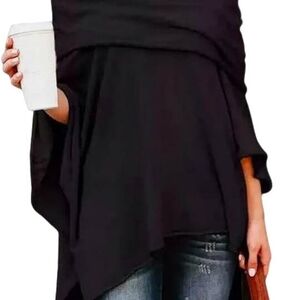 NWT.  UOOZEE Women's Mock Neck Sweater with Asymmetrical Hem